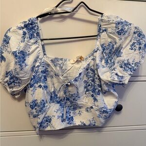 Monteau Blue Floral Blouse